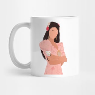 Sel in Pink Flower Dress Outfit Heart Fan Art Mug